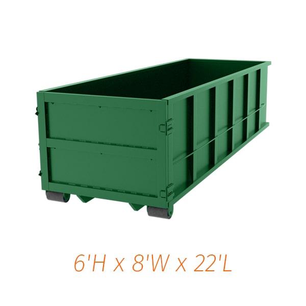 we provide delivery of our 30 yard dumpsters to your designated location